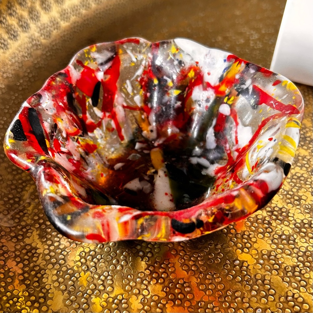 Handblown Multicolor Glass Bowl